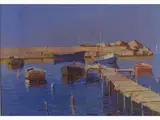 Seascape by Angiolo Volpe, oil on panel, offered Nov 2017