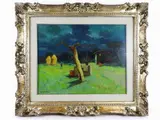 Country Landscape by Renato Natali, 1883, oil on canvas board, offered Nov 2017