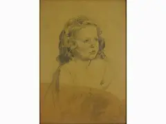 Portrait of a Girl by Cesare Peruzzi, 1894, pencil on paper, offered Nov 2017