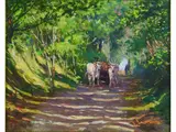 Giorgio Luxardo, Country Street with Oxcart