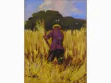 Harvesting by Angiolo Volpe, oil on canvas, offered Nov 2017