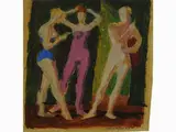 Saltimbanchi 1949 by Ruggero Alfredo Michahelles, 1898, tempera on paper laid on paper, offered Nov 2017