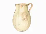Zulimo Aretini, Glazed Terracotta Jug, 1884, fronte decorato a bassorilievo con busto di Mussolini