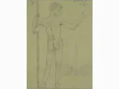 Nude 1922 by Thayaht, 1893, pencil on tissue paper, offered Oct 2017