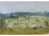 Sergio Scatizzi, Tuscan Landscape, 1918, tempera on paper