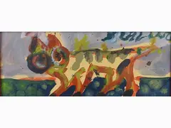 Kitten by Silvio Loffredo, 1920, oil sketch on cardboard, offered Oct 2017