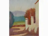 View of a Tuscan Street by Dino Migliorini, 1907, oil on faesite, offered Oct 2017