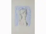 Portrait of a Young Woman by Antonio Bueno, 1918, watercoloured lithograph, offered Oct 2017