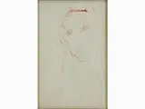 Ernesto Treccani, Female Portrait, 1920, mixed media painting on paper laid on canvas