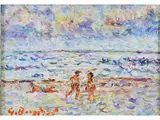 Seascape with Figures by Guido Borgianni, 1915, oil on canvas, offered Oct 2017