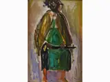 Raffaello Arcangelo Salimbeni, Figures, 1914, two mixed media paintings on carboard