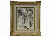 Figures by Gianni Vagnetti, 1898, watercolour and ink on paper, offered Oct 2017