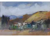 View of Valdinievole by Sergio Scatizzi, 1918, mixed media on paper, offered Oct 2017