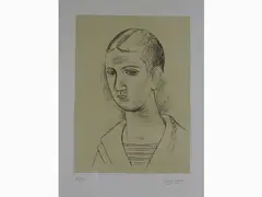 Male Portrait 1961 by Carlo Carrà, 1881, lithograph, offered Oct 2017