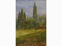 Michele Garinei, Country Landscape, 1871, oil on panel