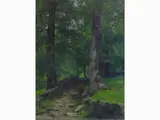 Luigi Calderini, View of Forest, 1880, oil on cardboard