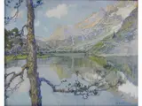 Augusto Carutti, View of The Combal Lake, 1875, gouache on paper