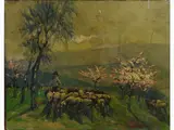 Pastore con gregge by Giovanni Lomi, 1889, oil on panel, offered Oct 2017