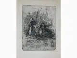 Diego Martelli and His Dogs (1885 ca.) by Giovanni Fattori, 1825, etching, offered Oct 2017