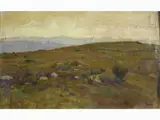 View of Hills in Volterra by Luigi Gioli, 1854, oil on canvas laid on cardboard, offered Oct 2017