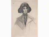 Portrait of a Parisian Woman (1909 circa) by Lorenzo Viani, 1882, charcoal on cardboard, offered Oct 2017