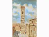 Odoardo Borrani, View of The Campanile di Giotto in Florence late 19th Century