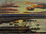 Seascape by Gino Romiti, 1881, oil on faesite, offered Oct 2017