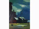 Nocturnal Landscape by Renato Natali, 1883, oil on panel, offered Oct 2017