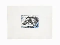 Horse 1971 by Giorgio de Chirico, 1888, lithograph with blind stamps, offered Jul 2017