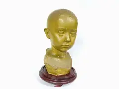 Portrait of a Child by Agostino Giovannini, 1881, patinated terracotta bus, offered Jul 2017