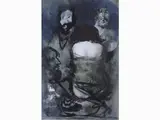 Composition with Figures by Fausto Maria Liberatore, 1922, mixed media on paper laid on cardboard, offered Jul 2017