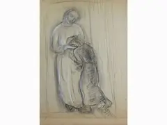 Figures by Elisabeth Chaplin, 1890, mixed media on paper, offered May 2017