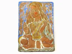 Madonna and Child 1940s by Antonio Berti, 1904, glazed terracotta low-relief, offered May 2017