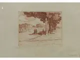 View of a Country Street by Ludovico Tommasi, 1866, etching, offered May 2017