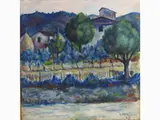 Tuscan Landscape 1927 by Quinto Martini, 1908, oil on canvas With Author's authentication on photo, offered May 2017