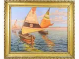 Anacleto Della Gatta, Seascape with Sailing Ships, 1868, oil on canvas