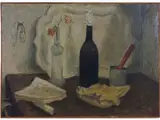 Nino Caffè, Still Life with Bottle 1930s, 1909, oil on canvas With label and stamp on reverse