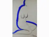 Arnaldo Miniati, Female Nude 1971, 1909, mixed media on paper