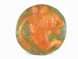 Mario Moschi, Sacred and Profane Love, 1896, round glazed terracotta high-relief