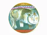 Cat by Franco Gentilini, 1909, polychrome porcelain plate, offered May 2017