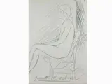 Quinto Martini, Nude 1974, 1908, mixed media on cardboard