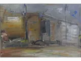 View of a Town by Folco Chiti Batelli, 1932, mixed media on cardboard, offered May 2017