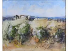Seascape by Sergio Scatizzi, 1918, tempera on paper, offered May 2017
