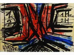 Composition by Vinicio Berti, 1921, acrylic on paper laid on cardboard, offered May 2017