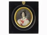 Fedele Giovanni Baroffio Bruni, Portrait of His Sister Sofia Baroffio Corti, 1799, oval miniature in ivory