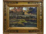 Maceo Casadei, River Landscape, 1899, oil on cardboard