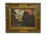 Maceo Casadei, View of a Farmhouse with Tower, 1899, oil on cardboard