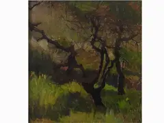 Trees 1920s by Giovanni March, 1894, oil on panel With authentication on photo by The Painter's Son Henry March, offered May 2017