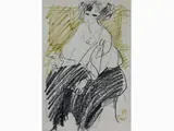 Bruno Paoli, Nude and Portrait of a Woman, 1915, two mixed media on paper