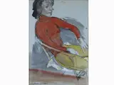 Portrait of a Woman 1973 by Enzo Faraoni, mixed media on paper laid on cardboard, offered May 2017